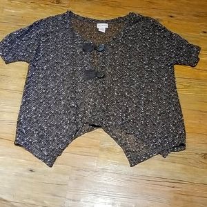 Toffee Apple brown and white 2 button top